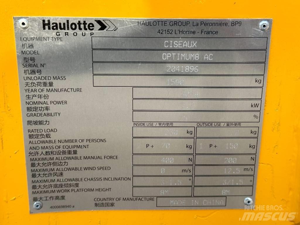 Haulotte OPTIMUM 8 Ножничные подъемники
