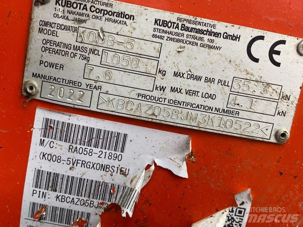 Kubota K008-5 Мини-экскаваторы