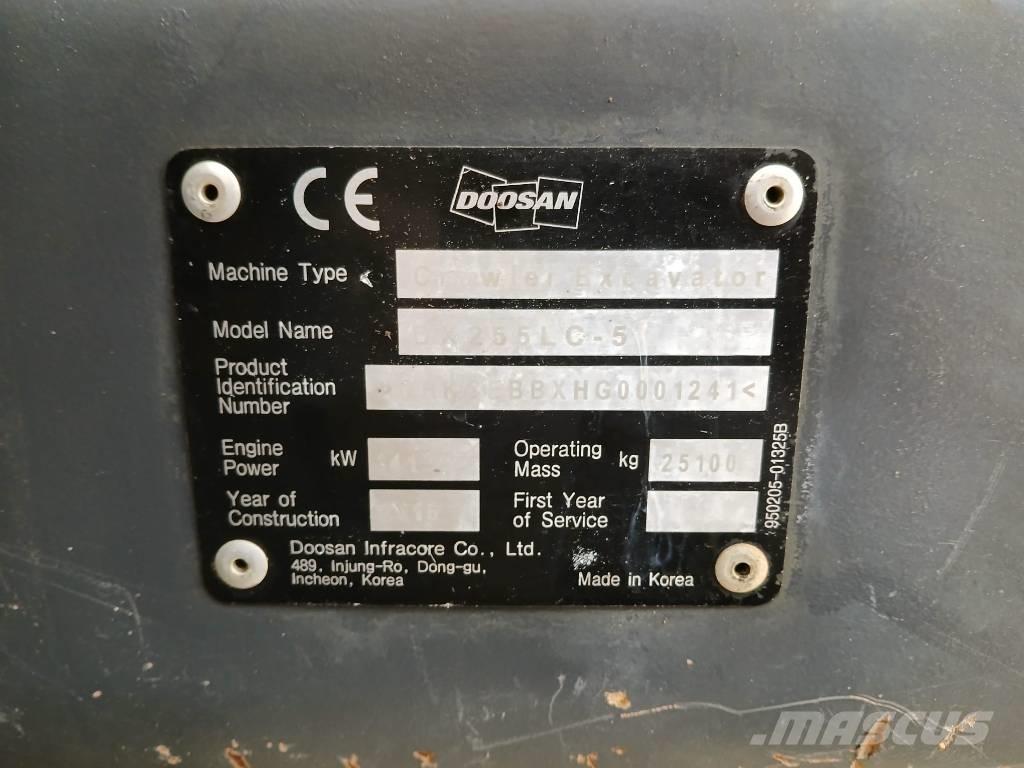 Doosan DX 255 LC Гусеничные экскаваторы