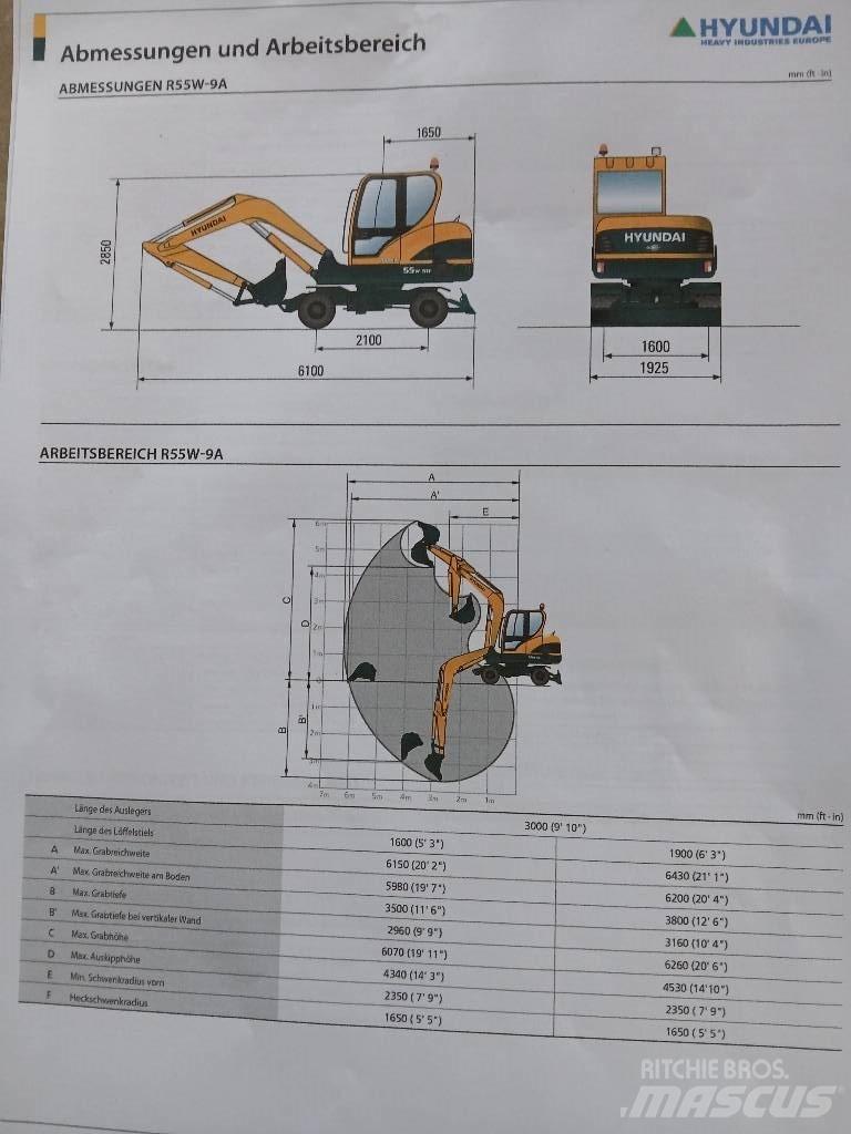 Hyundai 55W-9 Колёсные экскаваторы