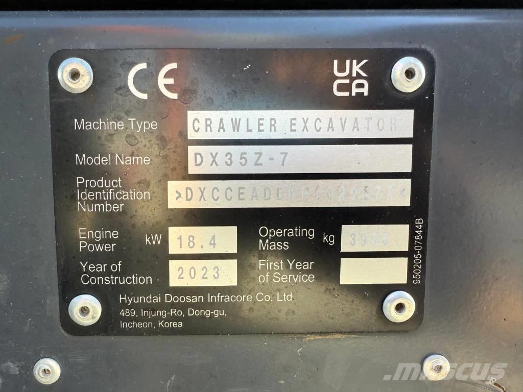 Develon DX 35 Z-7 Мини-экскаваторы