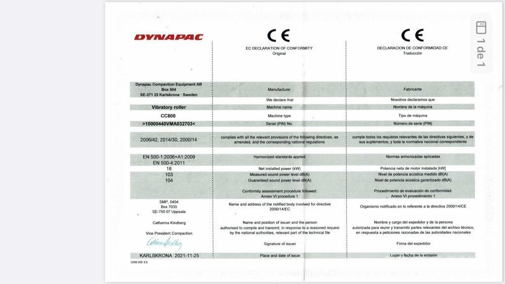 Dynapac CC 800 Plus Катки тротуарные