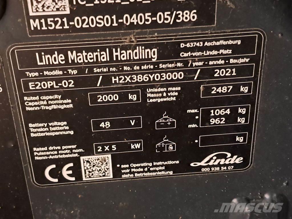 Linde E20PL-02 Электропогрузчики