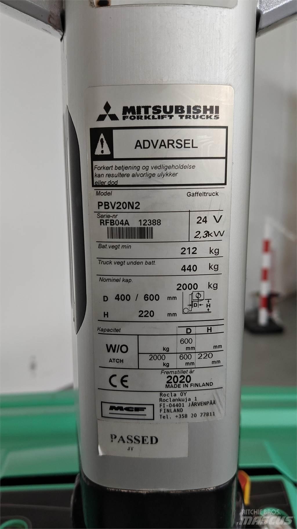 Mitsubishi PBV20N2 Другие складские механизмы