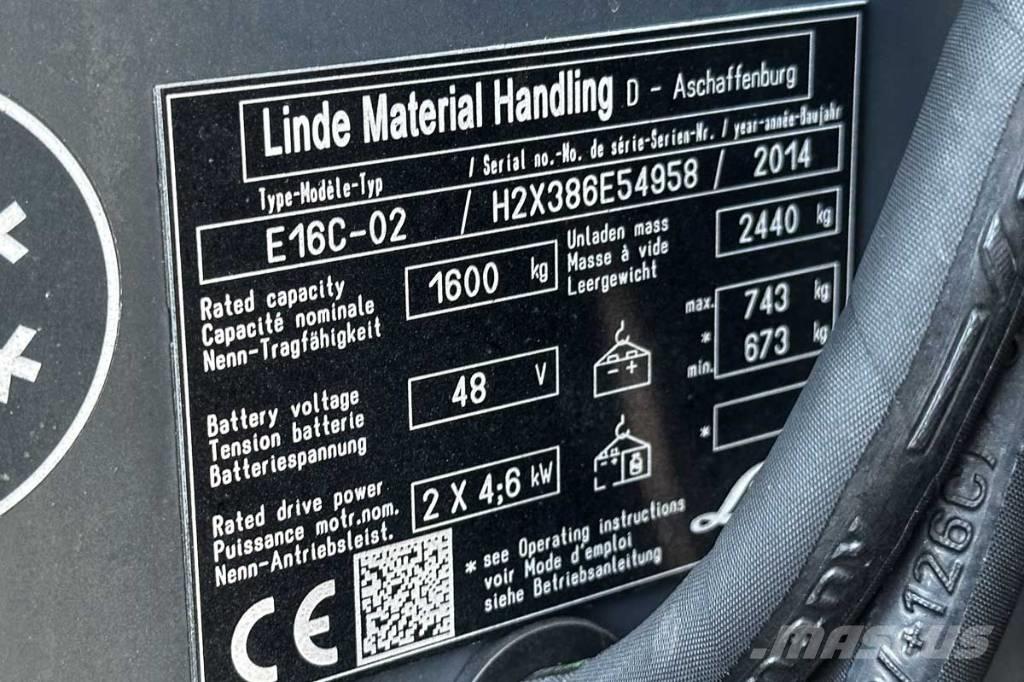 Linde E 16 C-02 Электропогрузчики