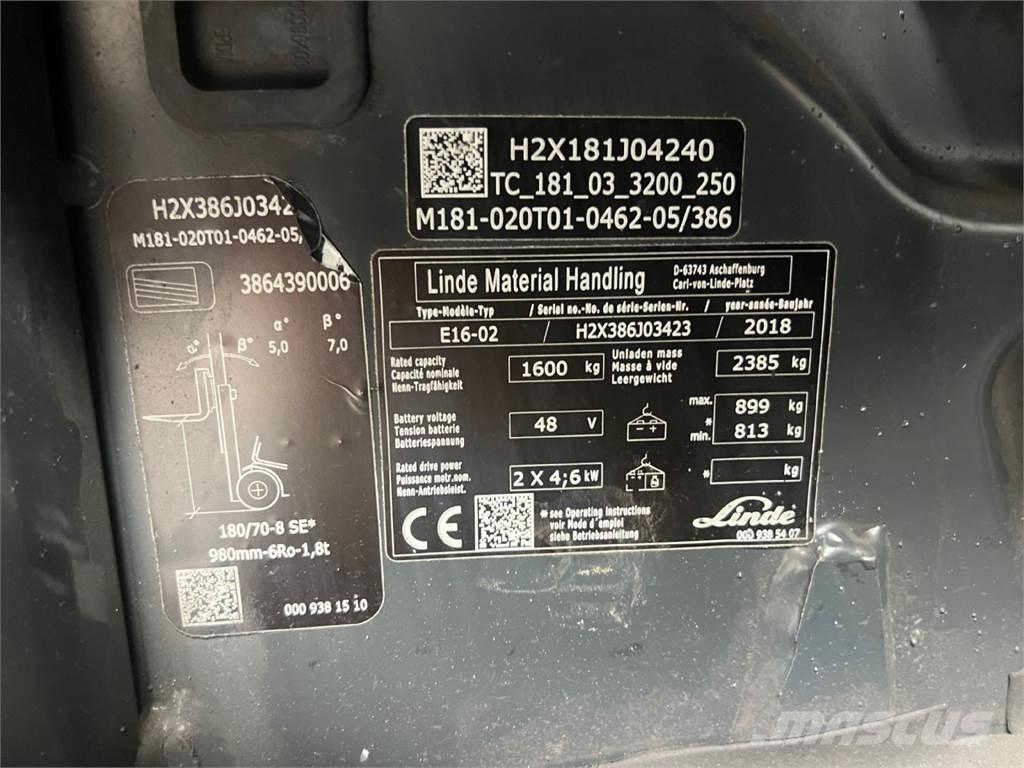 Linde E16 Электропогрузчики