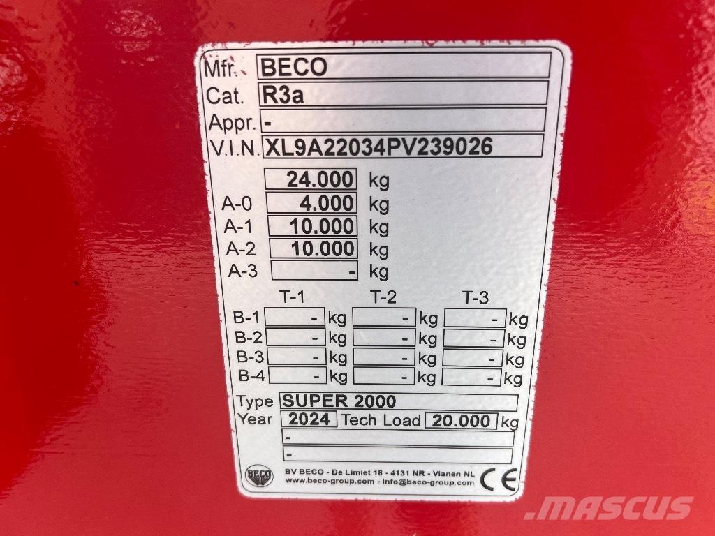 Beco Super 2000 Тракторные самосвальные прицепы