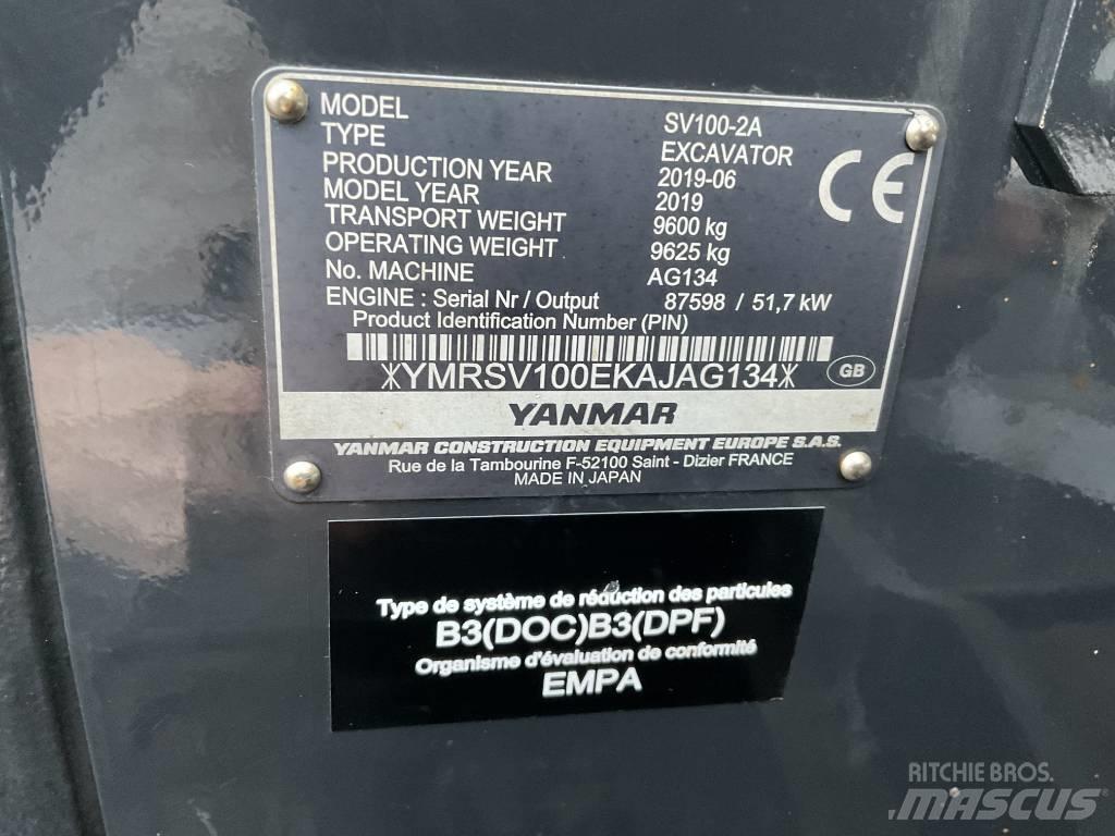 Yanmar SV100-2A Малые экскаваторы 7т-12т