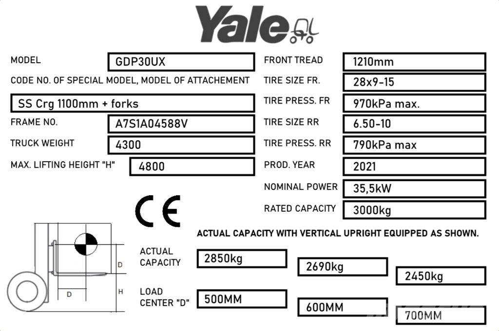 Yale GDP30UX Дизельные погрузчики