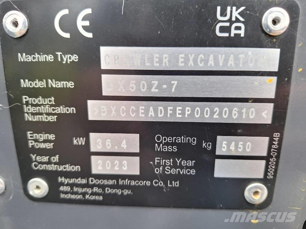 Develon DX 50 Z-7 Мини-экскаваторы