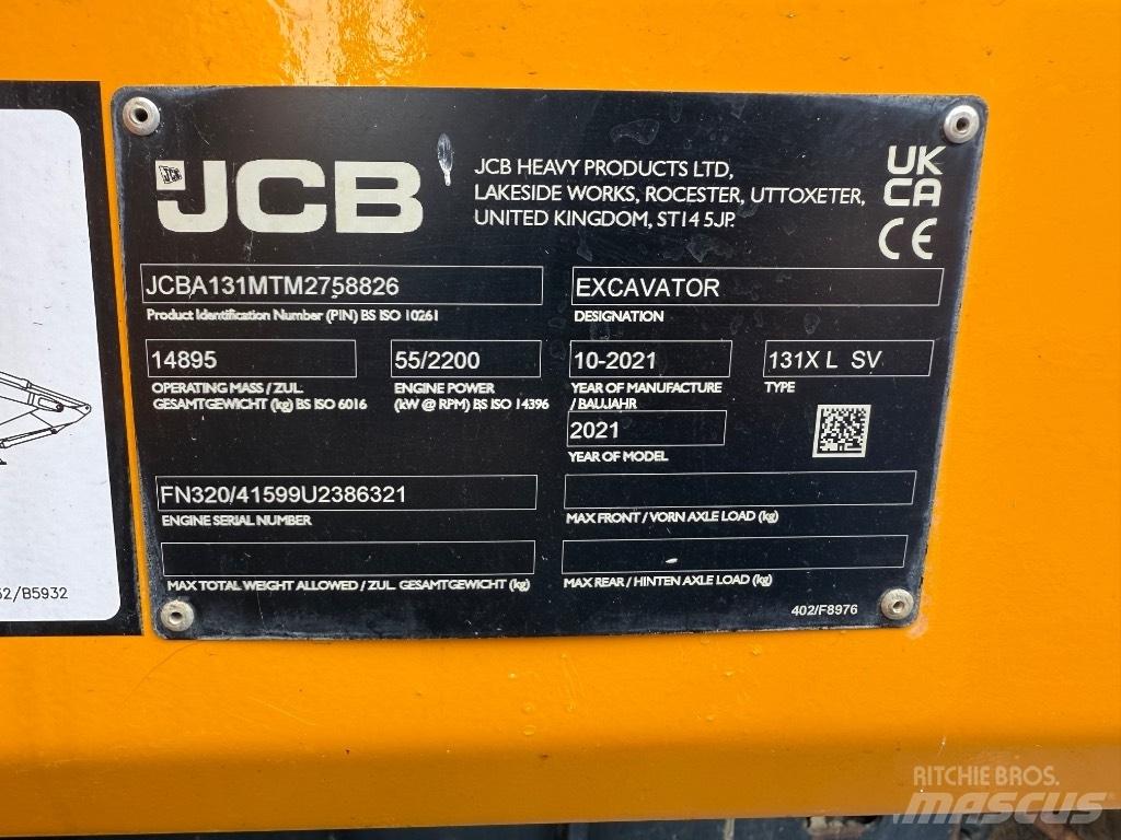 JCB 131X L SV Гусеничные экскаваторы