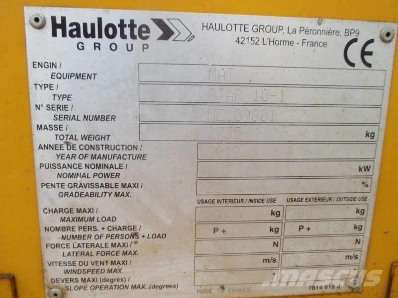 Haulotte Star 10 Вертикальные мачтовые подъемники