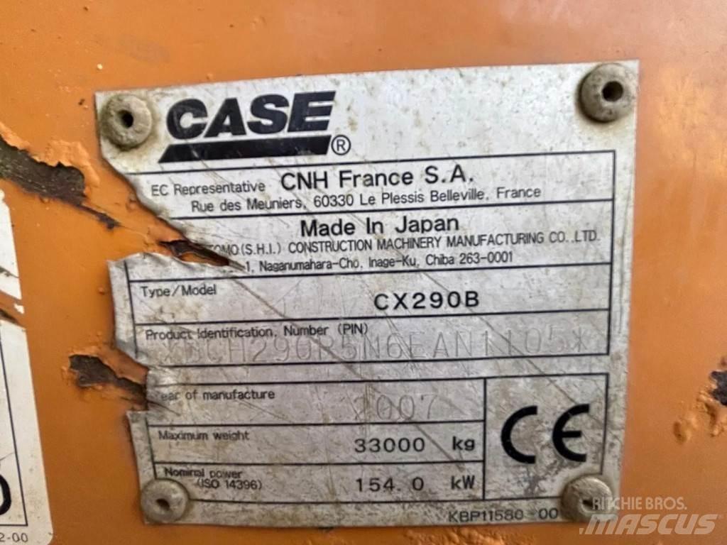 CASE CX290B Гусеничные экскаваторы