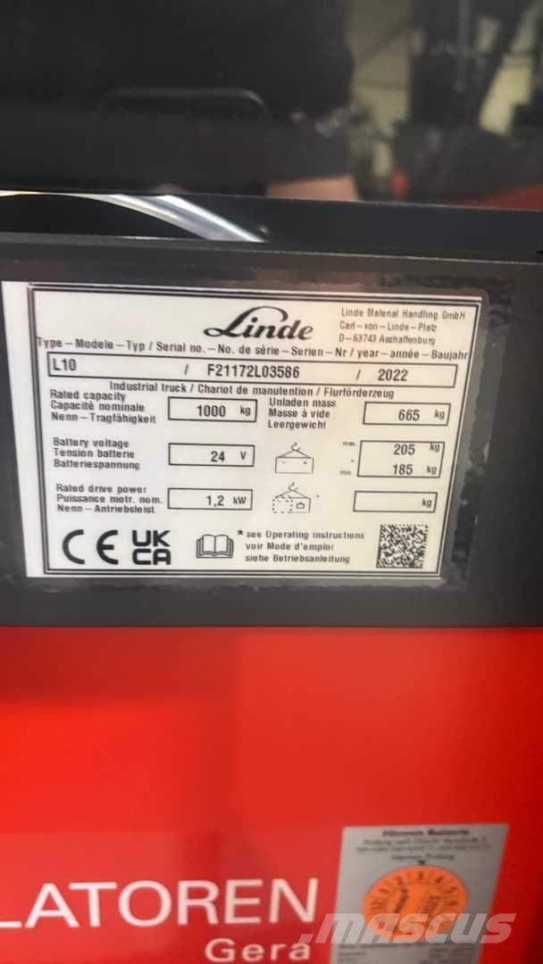 Linde L10 Электропогрузчики
