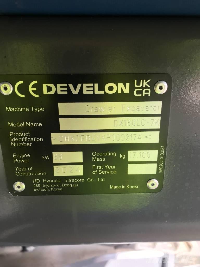 Develon DX160LC-7K Гусеничные экскаваторы