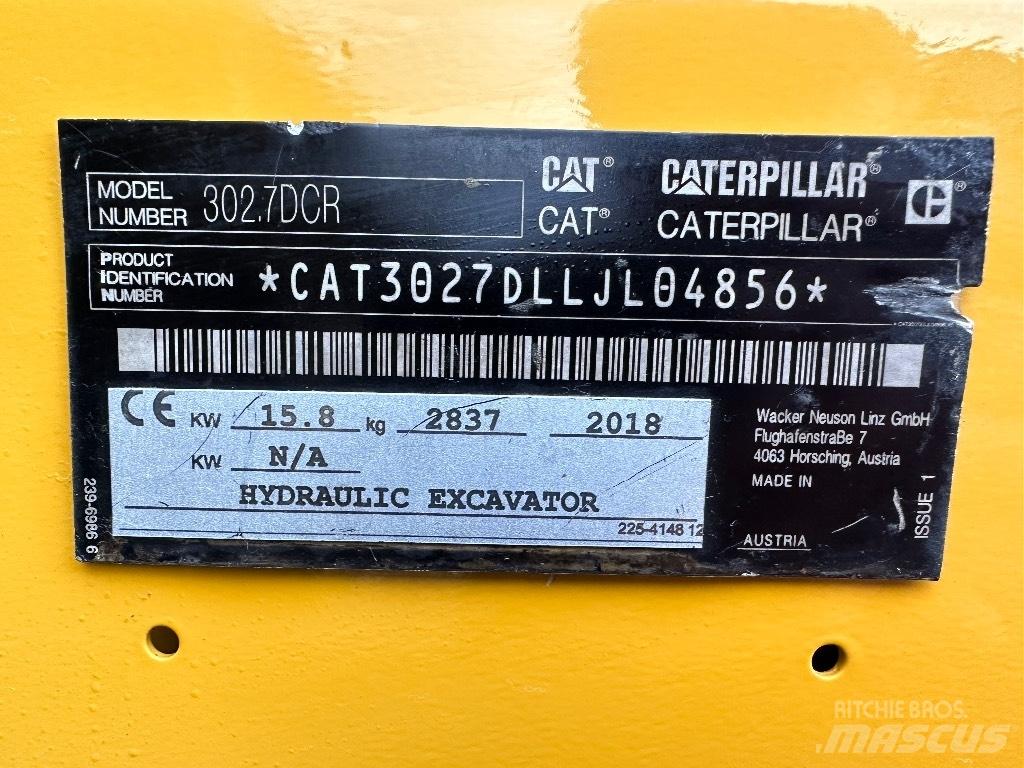CAT 302.7 D CR Мини-экскаваторы