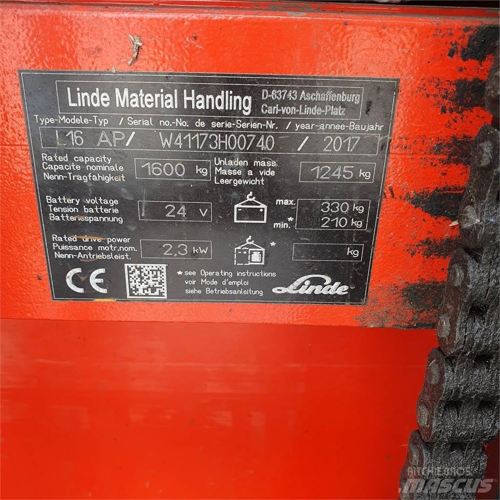 Linde L16AP Ручные штабелёры с электроподъёмом