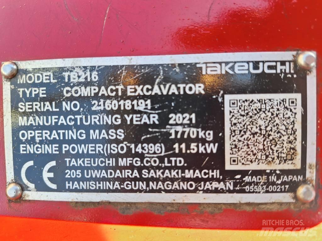Takeuchi TB 216 Мини-экскаваторы