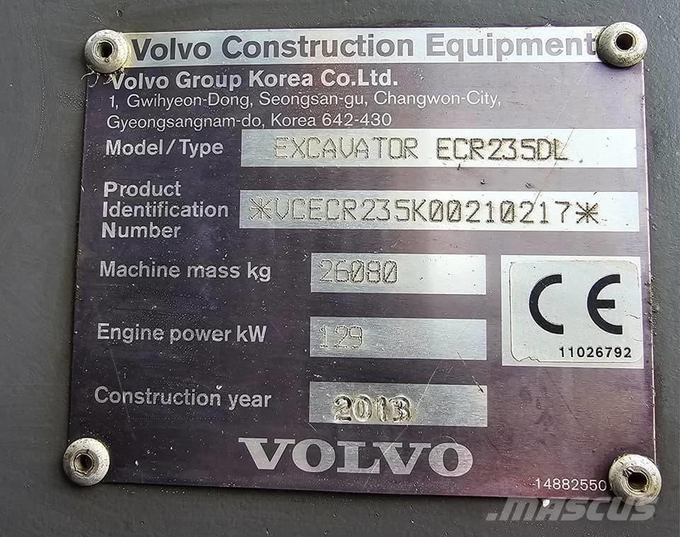 Volvo ECR235 DL Гусеничные экскаваторы