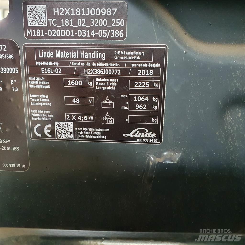 Linde E16L Электропогрузчики