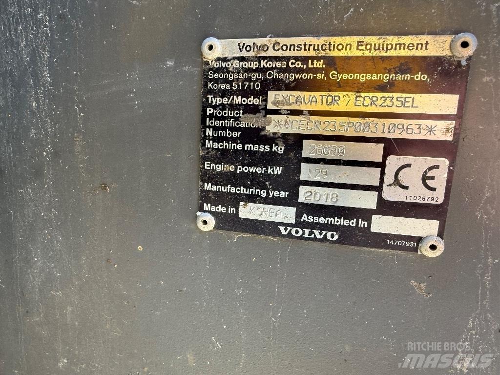 Volvo ECR 235 EL Гусеничные экскаваторы