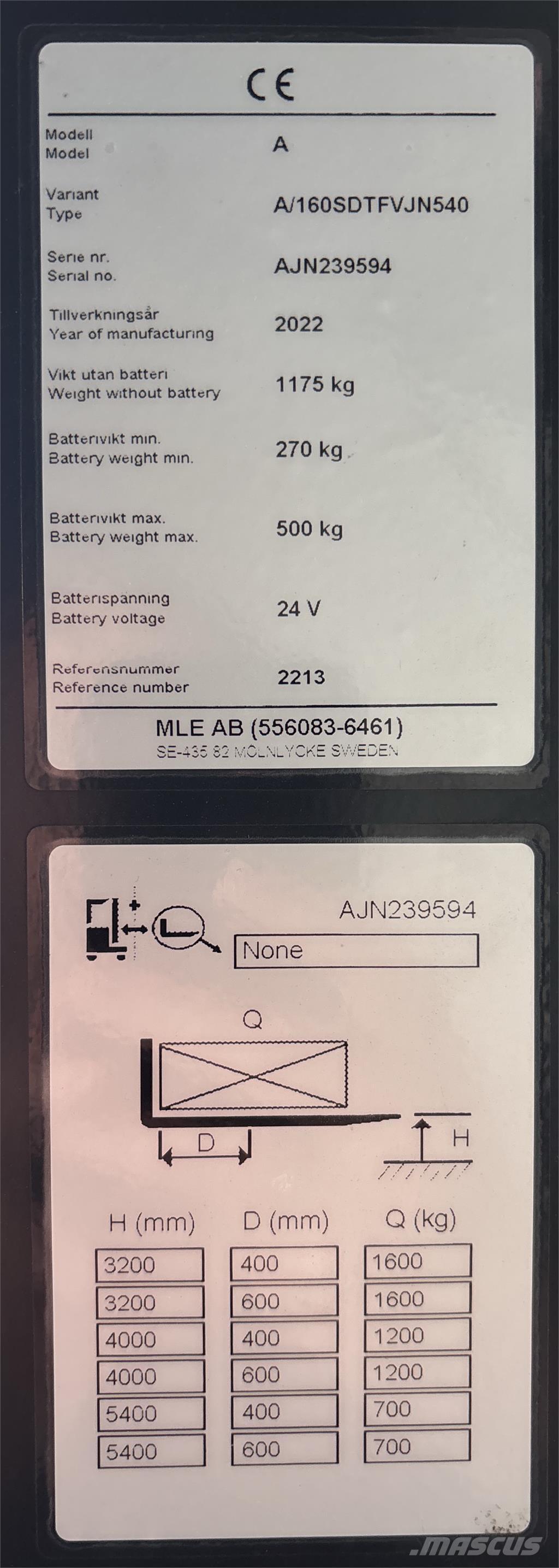 Atlet A160 Самоходные электроштабелёры