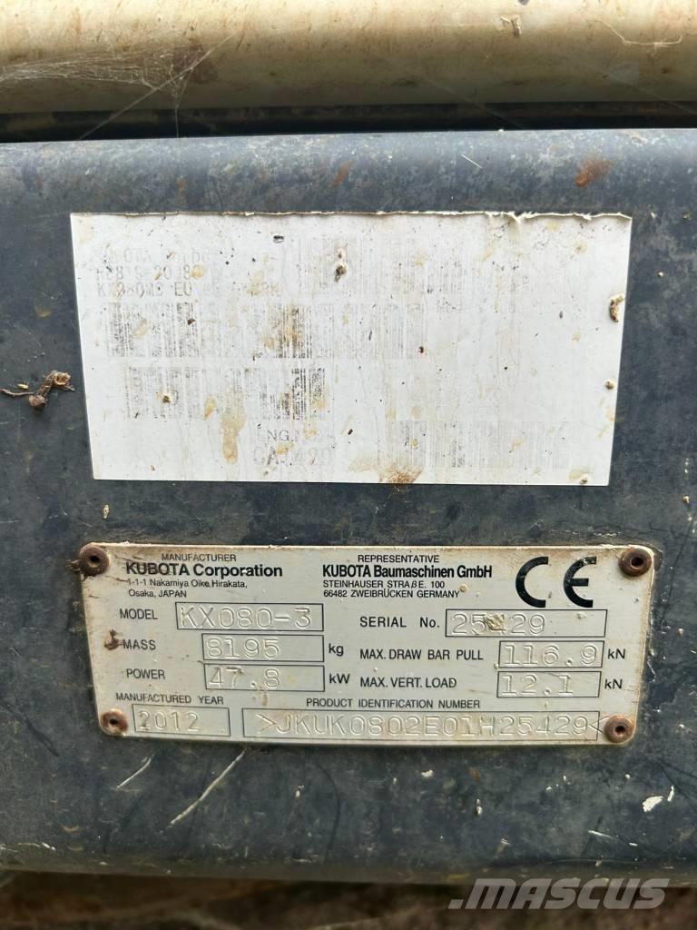 Kubota KX 080-3 Малые экскаваторы 7т-12т