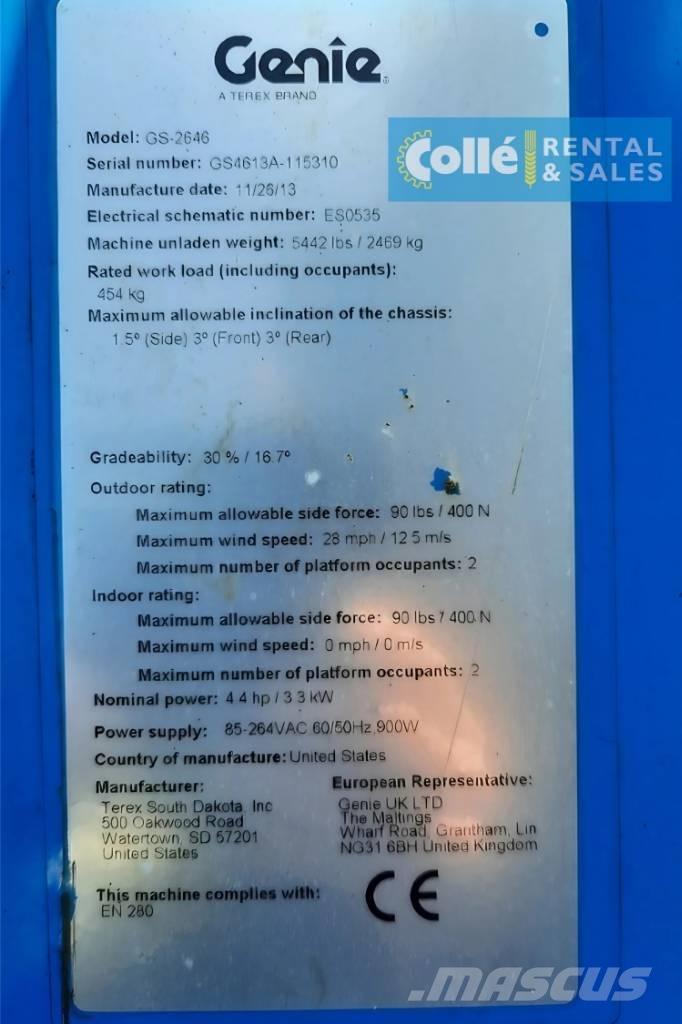 Genie GS-2646 | 2013 Ножничные подъемники