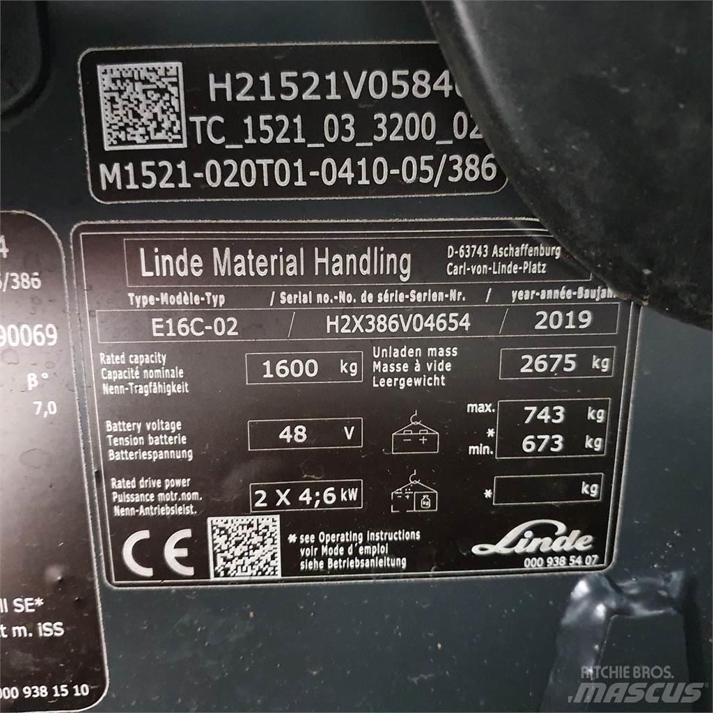 Linde E16C Электропогрузчики