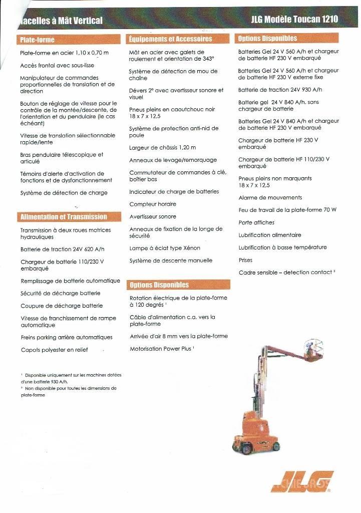 JLG Toucan 1210 Вертикальные мачтовые подъемники