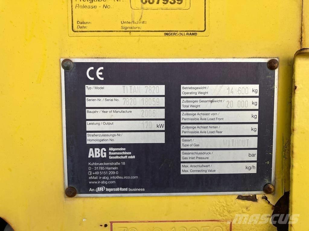 Volvo ABG 7820 Асфальтоукладчики