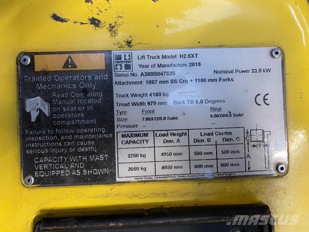 Hyster H2.5XT Дизельные погрузчики