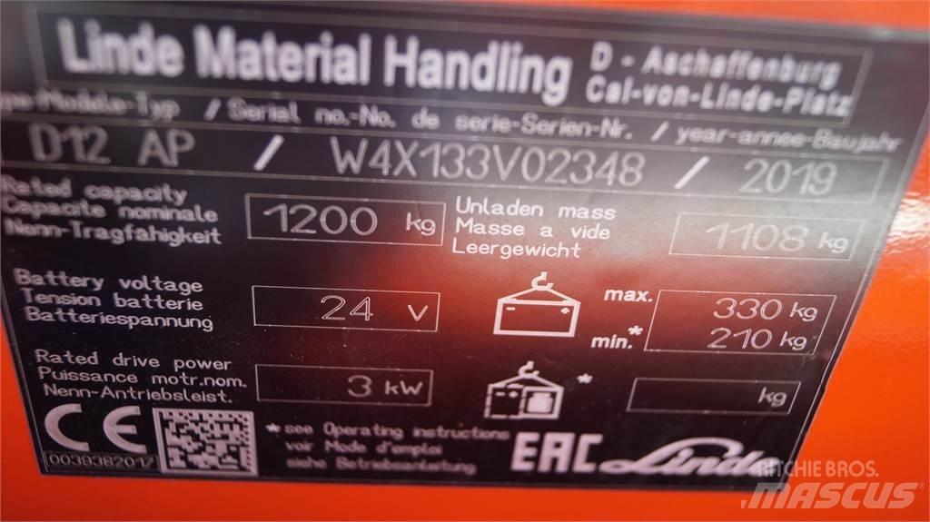Linde D12AP Ручные штабелёры с электроподъёмом