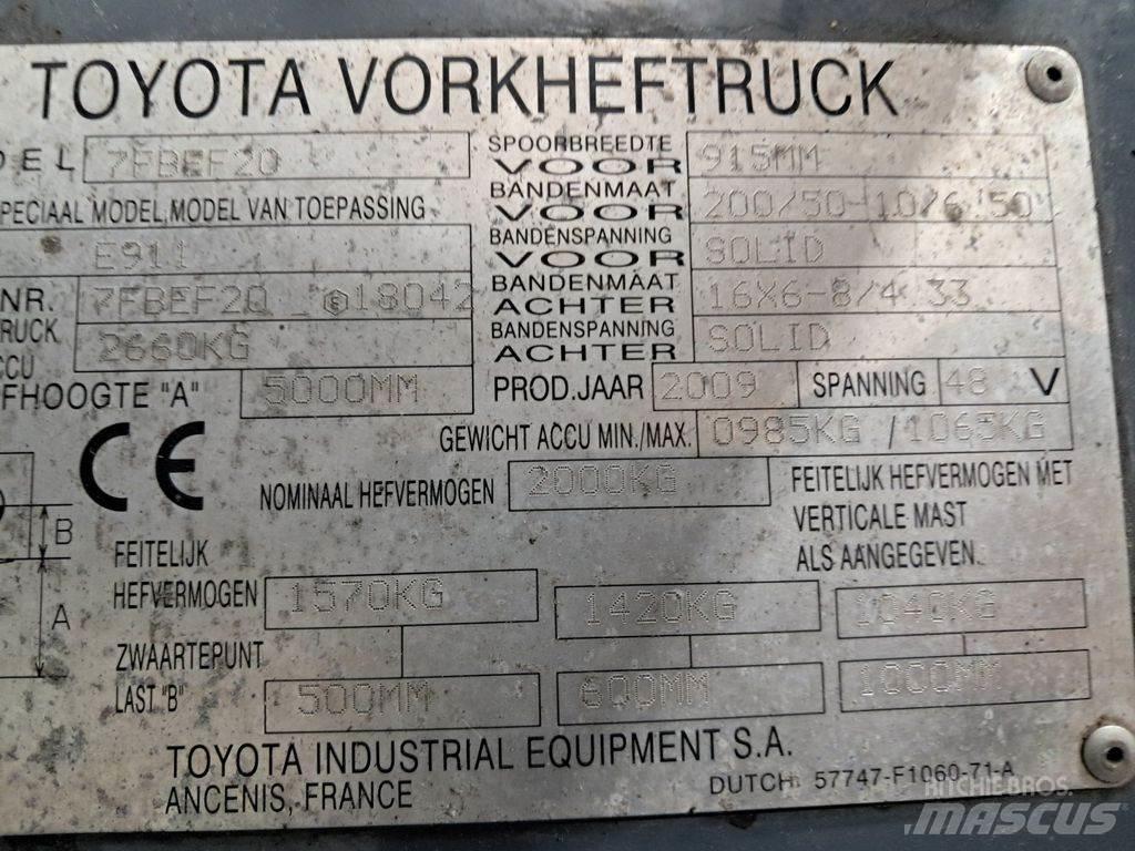 Toyota 7FBEF20 Электропогрузчики