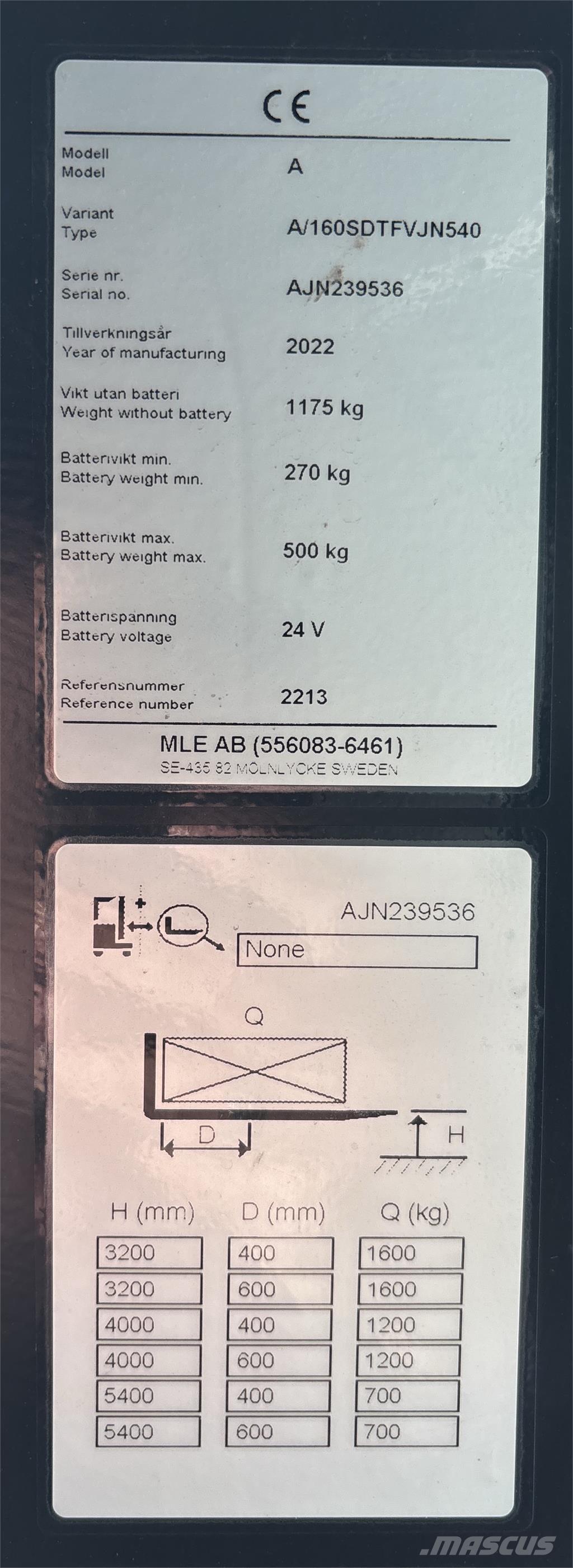 Atlet A160 Самоходные электроштабелёры