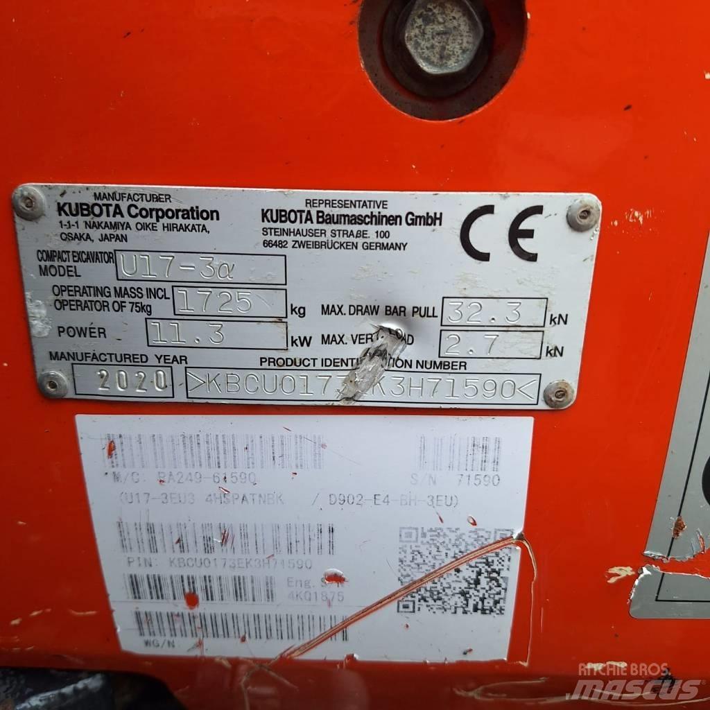 Kubota U 17-3 Мини-экскаваторы
