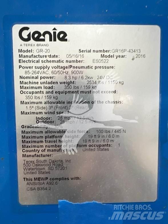 Genie GR20 Вертикальные мачтовые подъемники