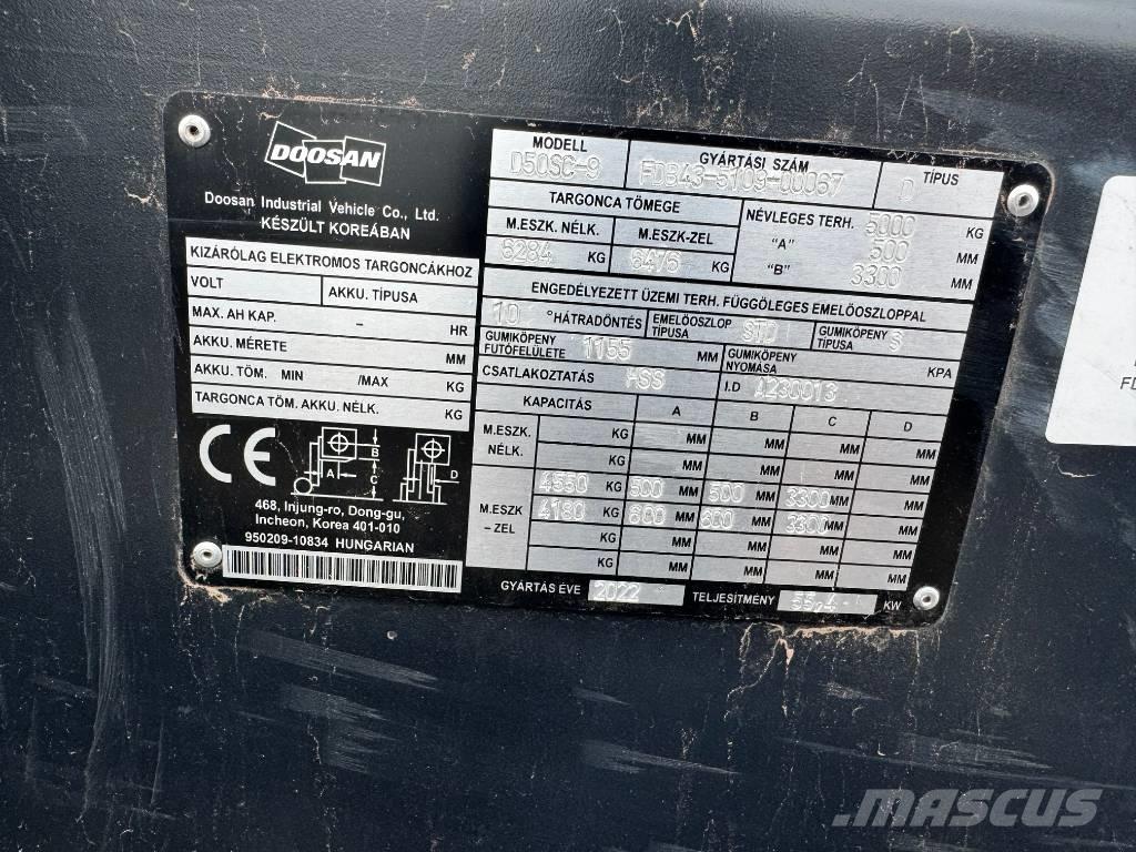 Doosan D 50,  130üó!!! 5t Дизельные погрузчики