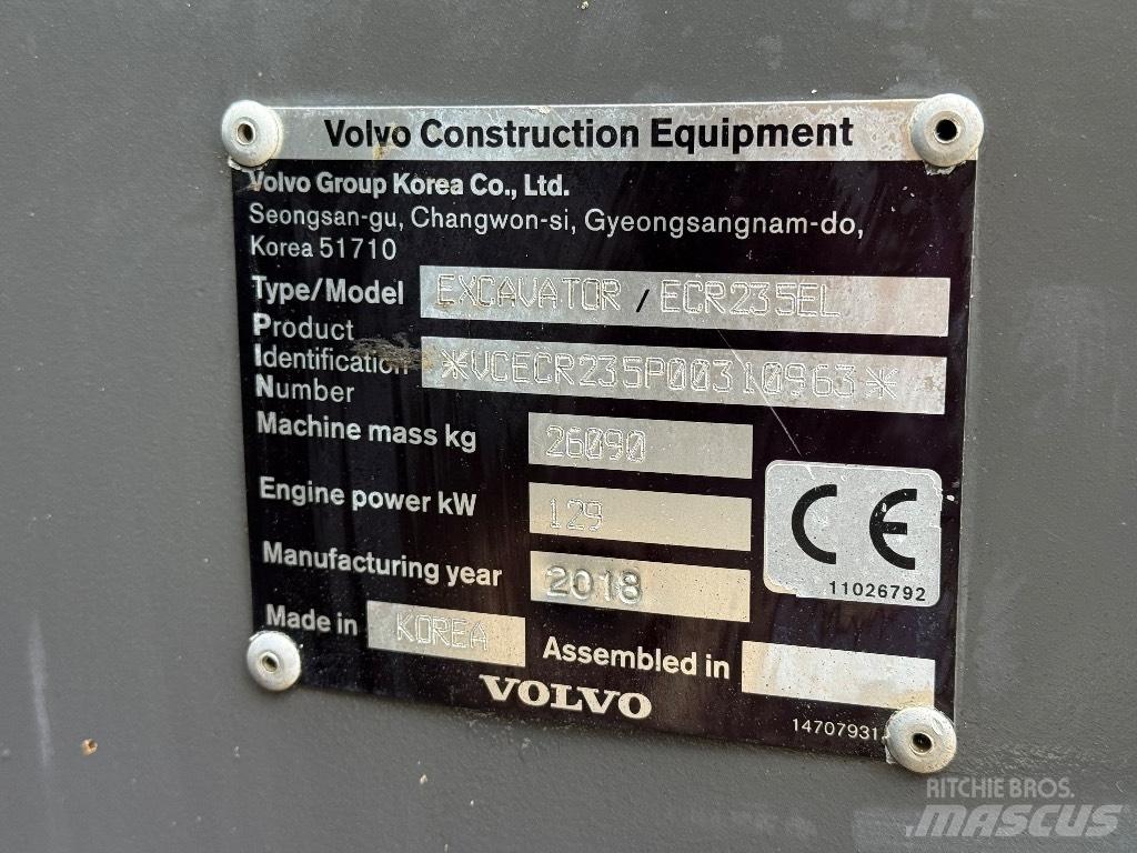 Volvo ECR 235 EL Гусеничные экскаваторы