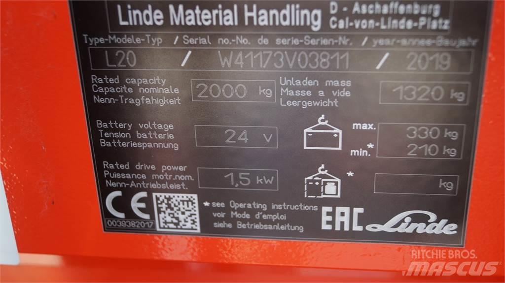 Linde L20i Ручные штабелёры с электроподъёмом