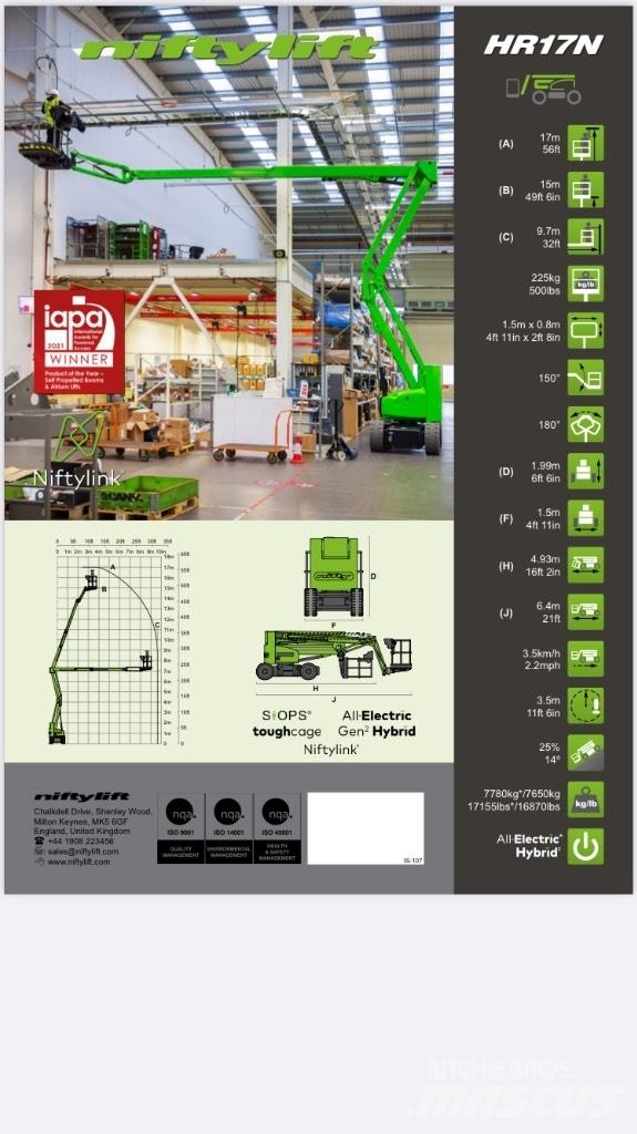 Niftylift HR 17NE Коленчатые подъемники