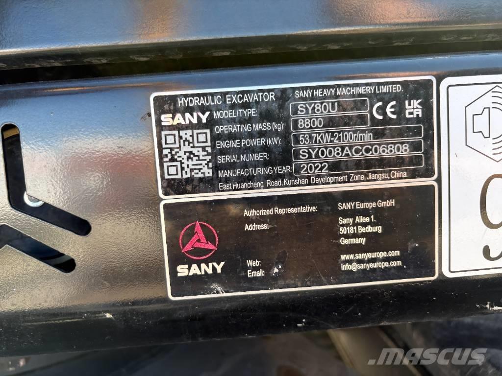 Sany SY 80 U Малые экскаваторы 7т-12т