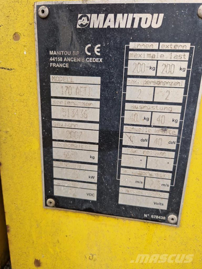 Manitou 170 AETJL Коленчатые подъемники