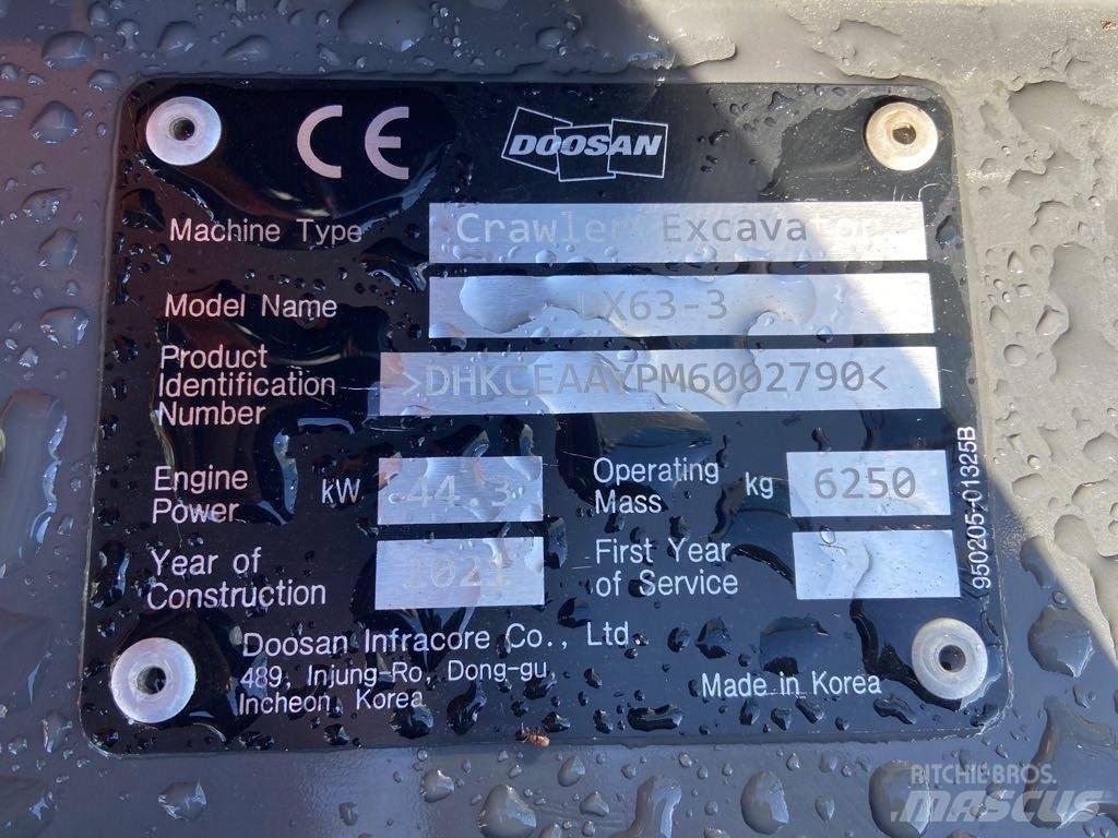 Doosan DX63-3 Гусеничные экскаваторы