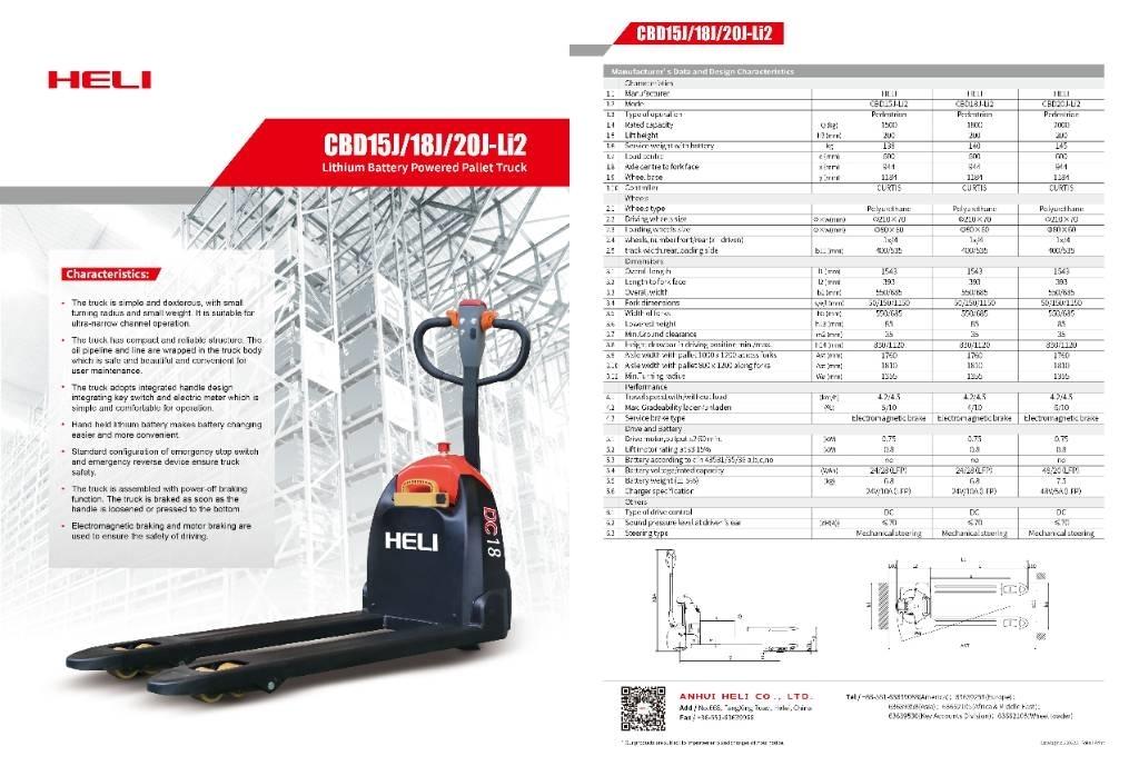 Heli CBD20 Ручные электрические тележки