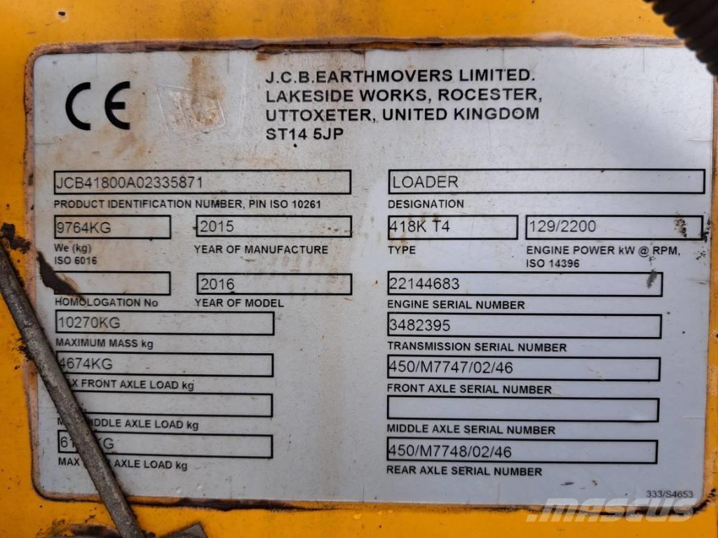 JCB 418 K Фронтальные погрузчики