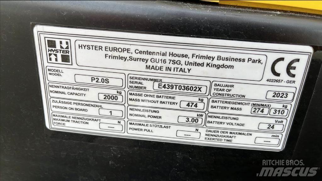 Hyster P 2.0 S Ручные электрические тележки