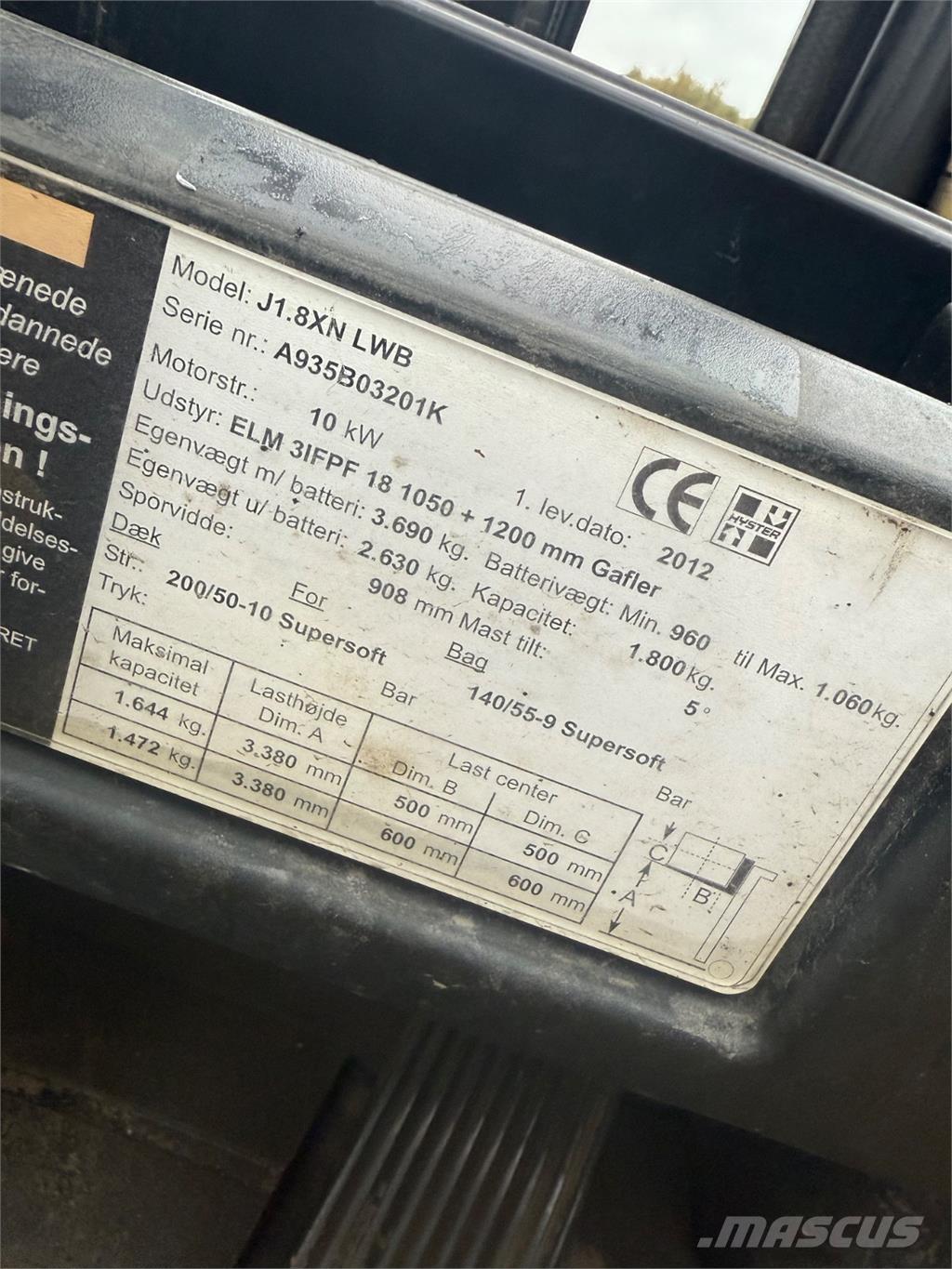 Hyster J1.8XN Электропогрузчики