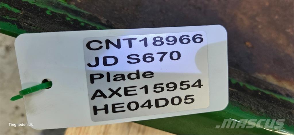 John Deere S670 Компоненты для зерноуборочных комбайнов