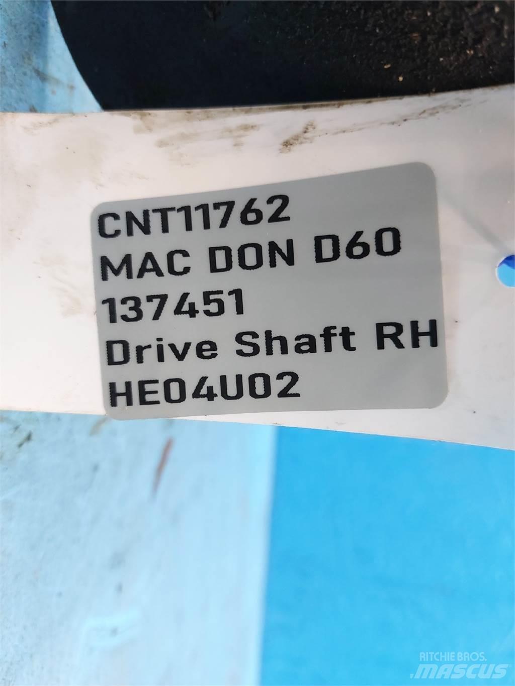 MacDon D60 Компоненты для зерноуборочных комбайнов